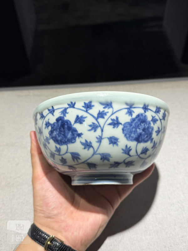 明正德 青花缠枝花卉孔明碗 - 图7